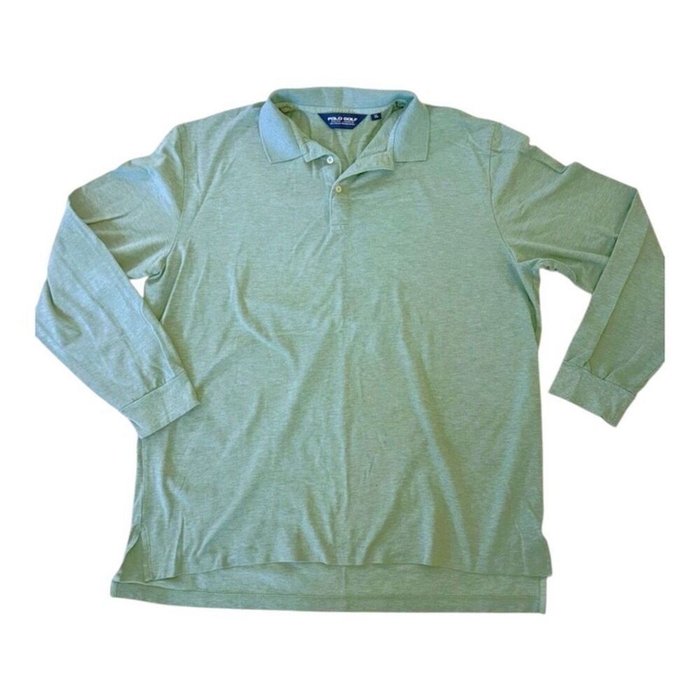 Polo Golf Ralph Lauren Men's XL Long Sleeve Polo Shirt Green 100% Pima Cotton
